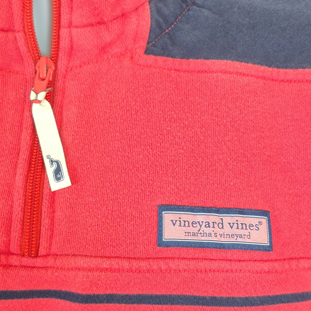 Vineyard Vines Martha's Vineyard shep shirt quarter zip pink blue mens XS - Picture 3 of 10
